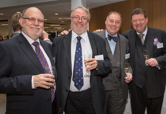 From left: Chris Humphries, CBE (UWL’s Chair of the Board of Governors), Professor Peter John (UWL’s Vice Chancellor) with Ruth and Laurence Geller, CBE