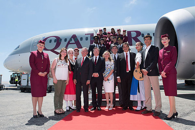 Delegates on the first flight to Prague