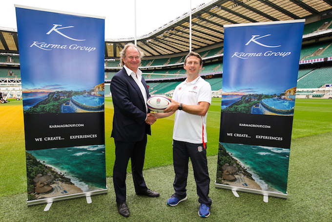 John Spence (left) with Simon Amor of England Sevens