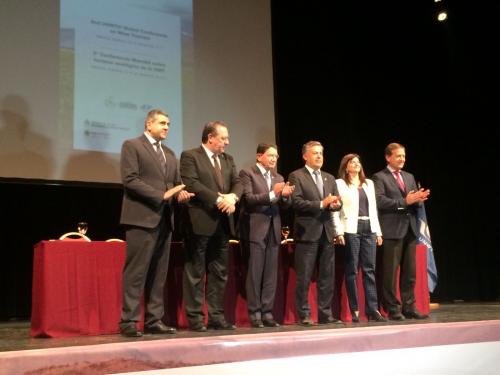 Delegates at the second UNWTO Global Taleb Rifai (third from left) with other key delegates at the UNWTO Conference on Wine Tourism in Mendoza